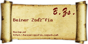 Beiner Zsófia névjegykártya
